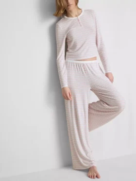 Pantaloni de Pijama cu dungi și nervuri