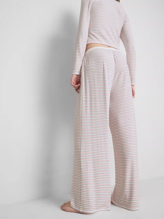 Pantaloni de Pijama cu dungi și nervuri Pantaloni de Pijama cu dungi și nervuri