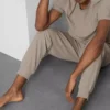 Pantaloni de Pijama cu dungi texturate Pantaloni de Pijama cu dungi texturate