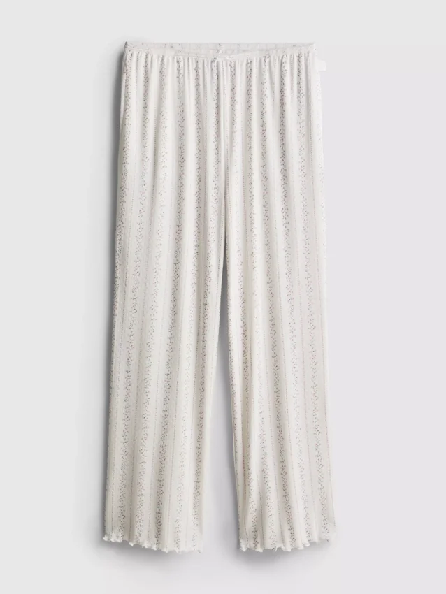 Pantaloni de Pijama cu imprimeu floral tip pointelle Pantaloni de Pijama cu imprimeu floral tip pointelle