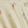 Pantaloni de Pijama cu nervuri și imprimeu floral Pantaloni de Pijama cu nervuri și imprimeu floral
