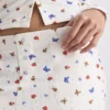Pantaloni de pijama cu nervuri și imprimeu fluture Pantaloni de pijama cu nervuri și imprimeu fluture
