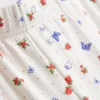 Pantaloni de pijama cu nervuri și imprimeu fluture Pantaloni de pijama cu nervuri și imprimeu fluture