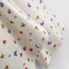 Pantaloni de pijama cu nervuri și imprimeu fluture Pantaloni de pijama cu nervuri și imprimeu fluture