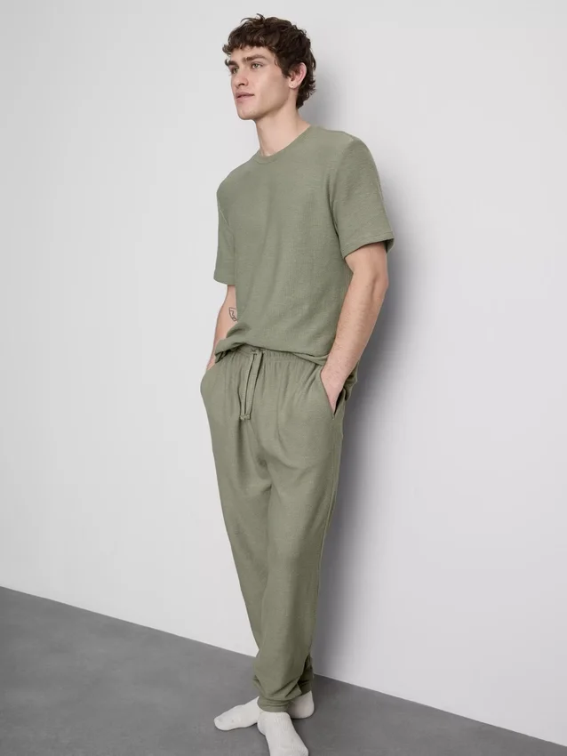 Pantaloni de Pijama cu textură Pantaloni de Pijama cu textură