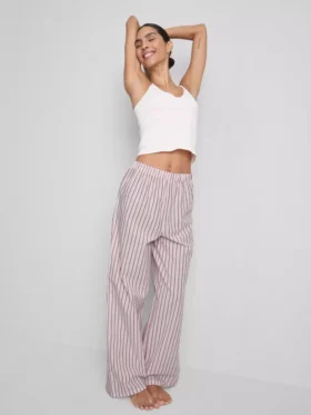 Pantaloni de pijama din bumbac cu dungi