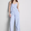Pantaloni de pijama din bumbac cu dungi, tip Oxford Pantaloni de pijama din bumbac cu dungi, tip Oxford