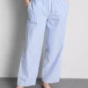Pantaloni de pijama din bumbac cu dungi, tip Oxford Pantaloni de pijama din bumbac cu dungi, tip Oxford