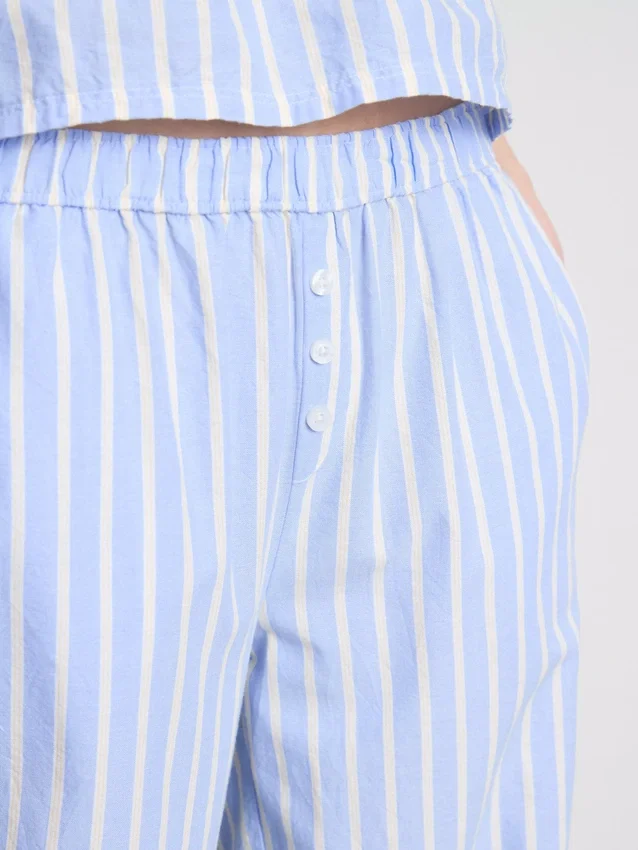 Pantaloni de pijama din bumbac cu dungi, tip Oxford Pantaloni de pijama din bumbac cu dungi, tip Oxford