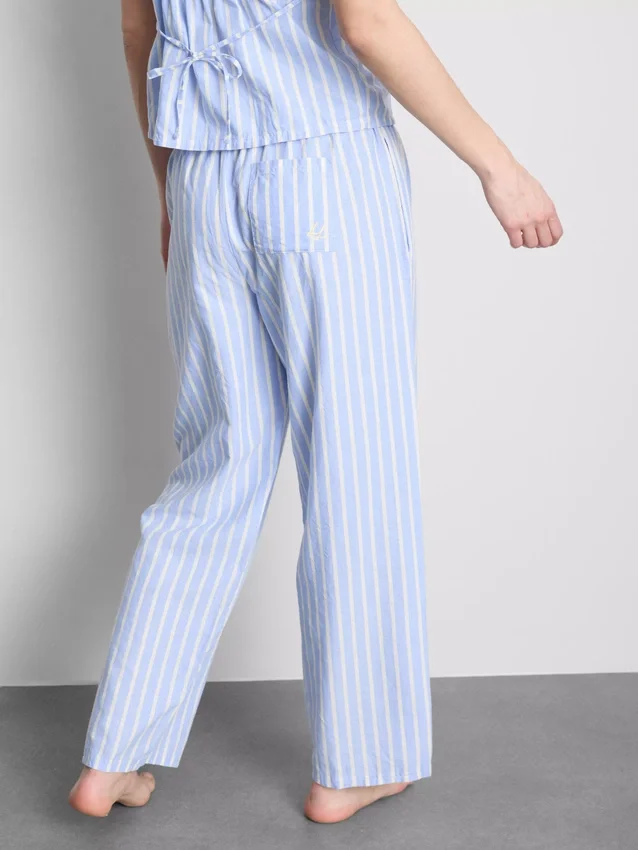 Pantaloni de pijama din bumbac cu dungi, tip Oxford Pantaloni de pijama din bumbac cu dungi, tip Oxford