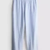 Pantaloni de pijama din bumbac cu dungi, tip Oxford Pantaloni de pijama din bumbac cu dungi, tip Oxford