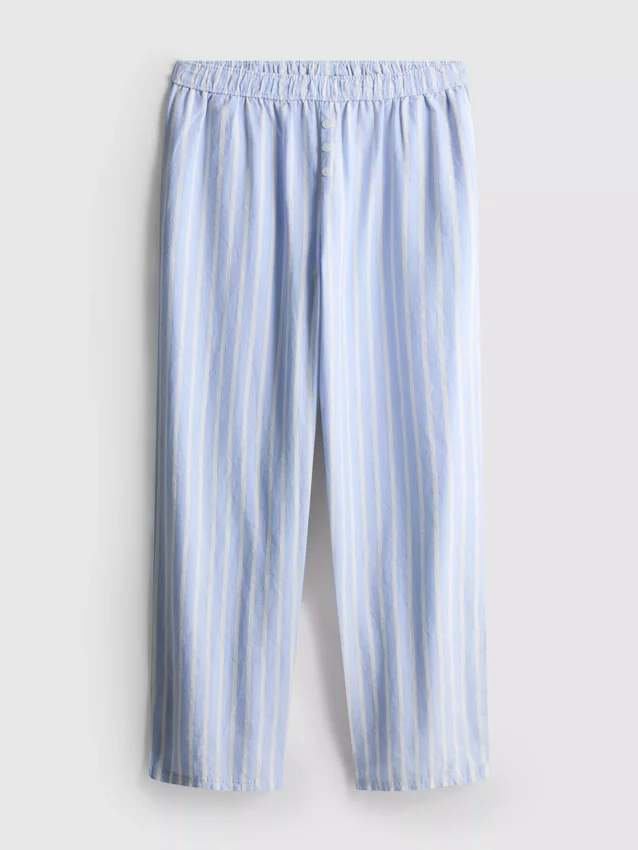 Pantaloni de pijama din bumbac cu dungi, tip Oxford Pantaloni de pijama din bumbac cu dungi, tip Oxford