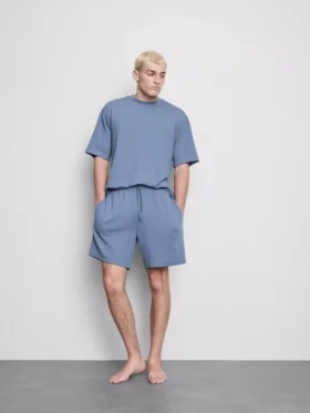 Pantaloni de pijama texturati cu șnur