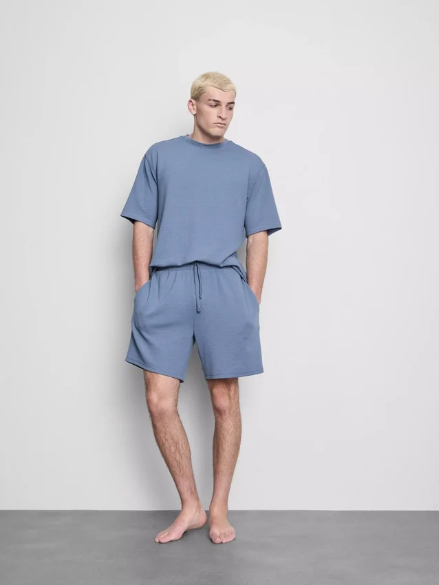 Pantaloni de pijama texturati cu șnur Pantaloni de pijama texturati cu șnur
