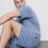 Pantaloni de pijama texturati cu șnur Pantaloni de pijama texturati cu șnur