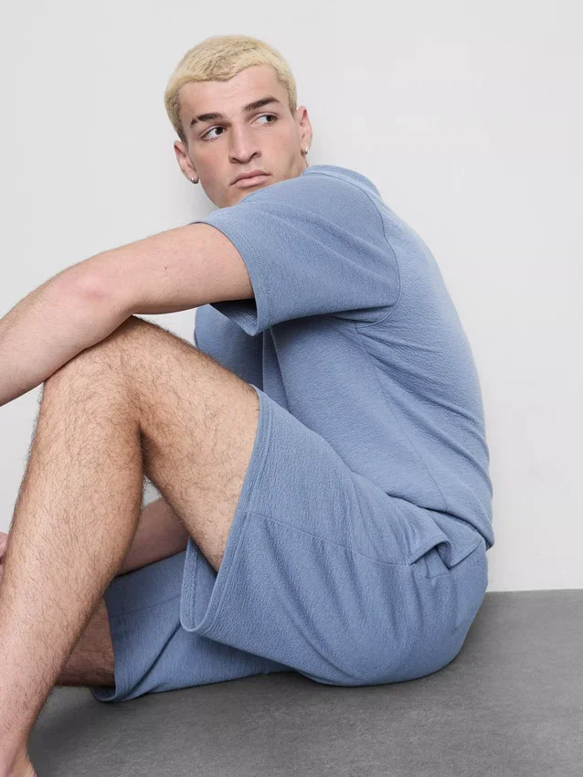 Pantaloni de pijama texturati cu șnur Pantaloni de pijama texturati cu șnur