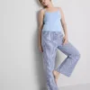 Pantaloni de pijamale din bumbac cu imprimeu gingham Pantaloni de pijamale din bumbac cu imprimeu gingham