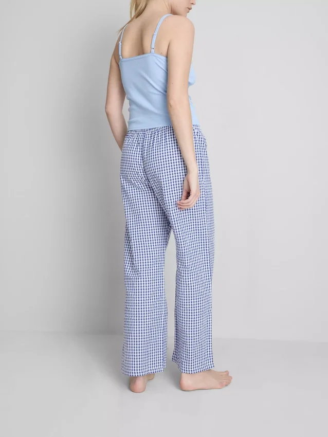 Pantaloni de pijamale din bumbac cu imprimeu gingham Pantaloni de pijamale din bumbac cu imprimeu gingham