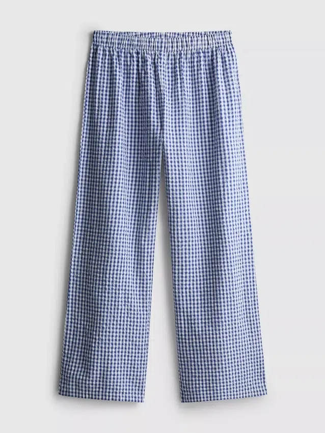 Pantaloni de pijamale din bumbac cu imprimeu gingham Pantaloni de pijamale din bumbac cu imprimeu gingham