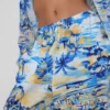 Pantaloni de plajă cu croi larg, cu imprimeu