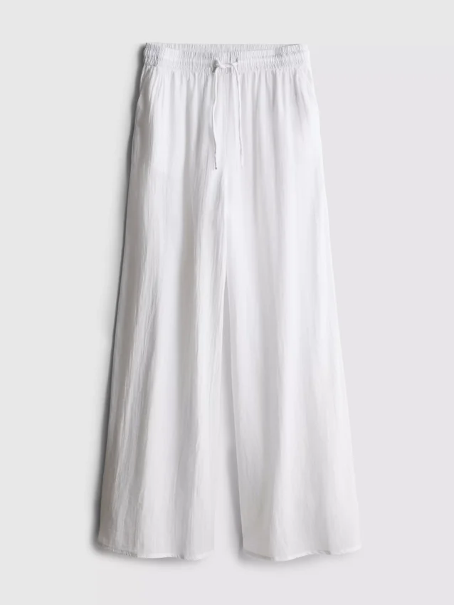 Pantaloni de plajă din bumbac cu croi larg Pantaloni de plajă din bumbac cu croi larg