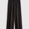 Pantaloni de plajă din bumbac cu croi larg Pantaloni de plajă din bumbac cu croi larg
