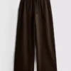Pantaloni de Trening confortabili, cu croi larg, din amestec de bumbac Pantaloni de Trening confortabili, cu croi larg, din amestec de bumbac