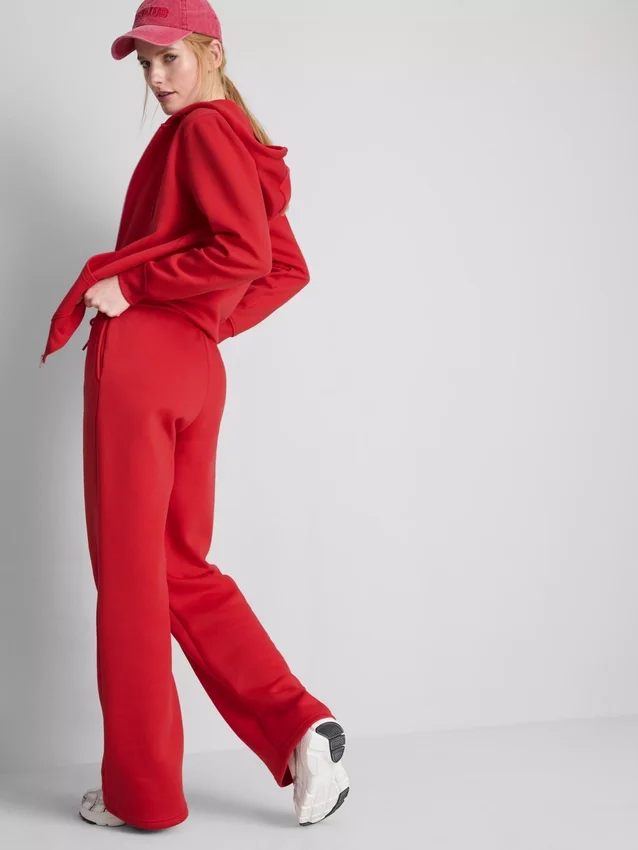 Pantaloni de Trening cu croi drept din amestec de bumbac Pantaloni de Trening cu croi drept din amestec de bumbac