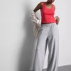 Pantaloni de Trening cu croi larg, plisați, cu conținut ridicat de bumbac Pantaloni de Trening cu croi larg, plisați, cu conținut ridicat de bumbac
