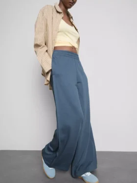 Pantaloni de Trening cu croi larg, plisați, cu conținut ridicat de bumbac