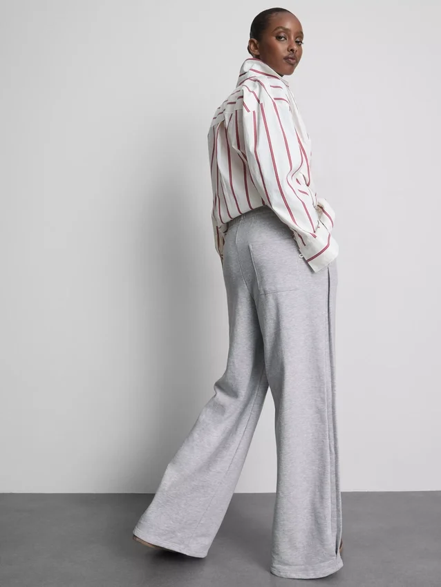 Pantaloni de Trening cu croi larg, plisați, cu conținut ridicat de bumbac Pantaloni de Trening cu croi larg, plisați, cu conținut ridicat de bumbac