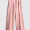 Pantaloni de trening din amestec de bumbac, cu croi larg Pantaloni de trening din amestec de bumbac, cu croi larg