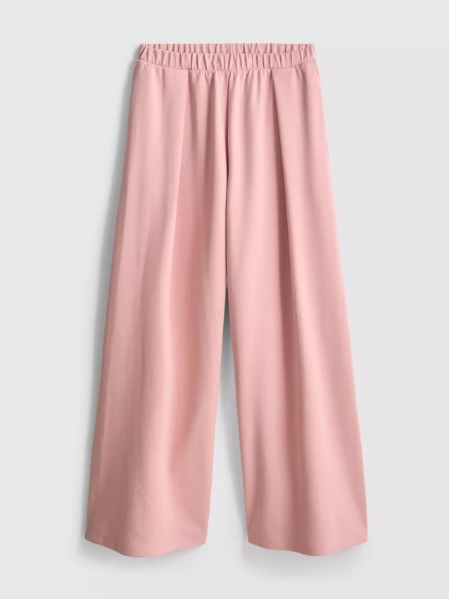 Pantaloni de trening din amestec de bumbac, cu croi larg Pantaloni de trening din amestec de bumbac, cu croi larg