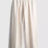 Pantaloni de trening din amestec de bumbac, cu croi larg Pantaloni de trening din amestec de bumbac, cu croi larg