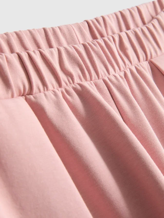 Pantaloni de trening din amestec de bumbac, cu croi larg Pantaloni de trening din amestec de bumbac, cu croi larg