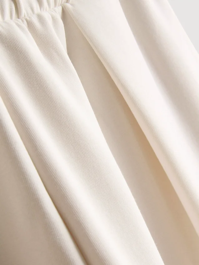 Pantaloni de trening din amestec de bumbac, cu croi larg Pantaloni de trening din amestec de bumbac, cu croi larg