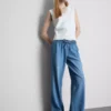 Pantaloni de Trening din denim cu croi drept Pantaloni de Trening din denim cu croi drept