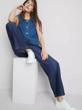Pantaloni de Trening din denim cu croi drept