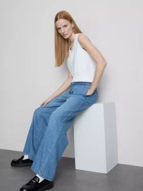 Pantaloni de Trening din denim cu croi drept