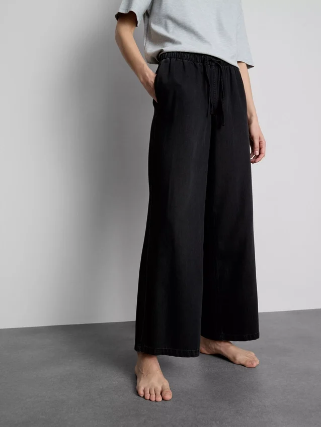 Pantaloni de Trening din denim cu croi drept Pantaloni de Trening din denim cu croi drept