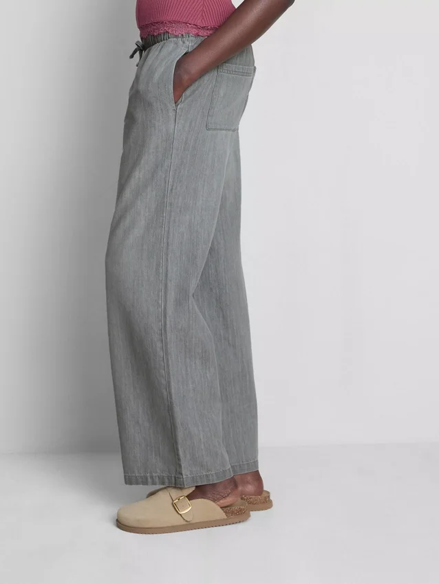 Pantaloni de Trening din denim cu croi drept Pantaloni de Trening din denim cu croi drept