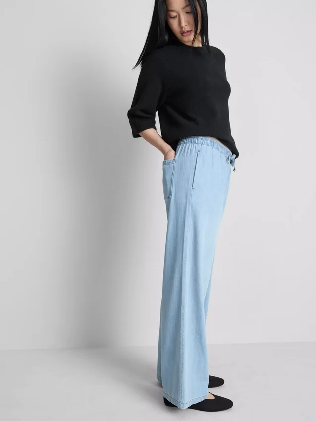 Pantaloni de Trening din denim cu croi drept Pantaloni de Trening din denim cu croi drept
