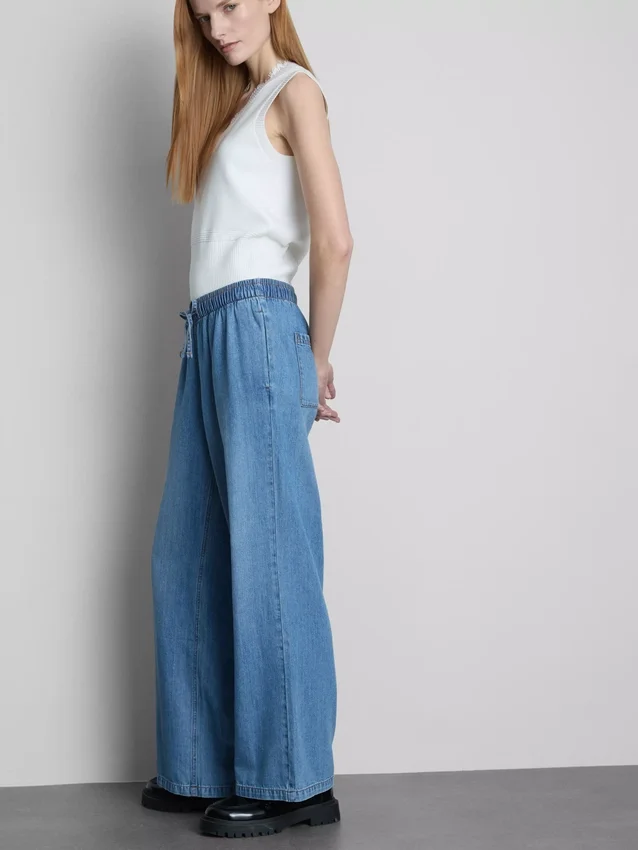 Pantaloni de Trening din denim cu croi drept Pantaloni de Trening din denim cu croi drept