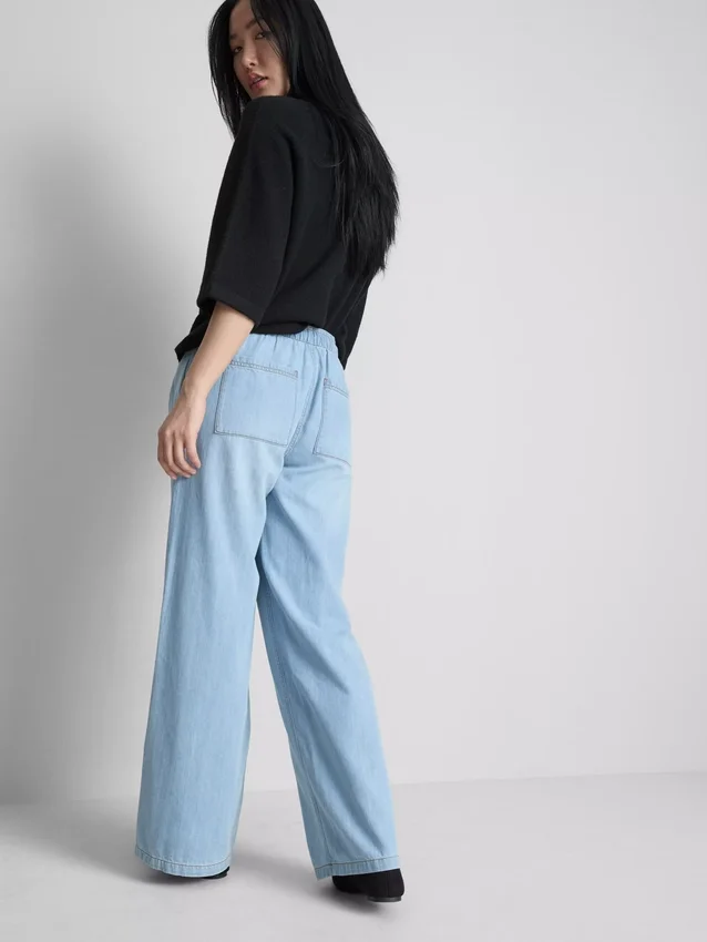 Pantaloni de Trening din denim cu croi drept Pantaloni de Trening din denim cu croi drept