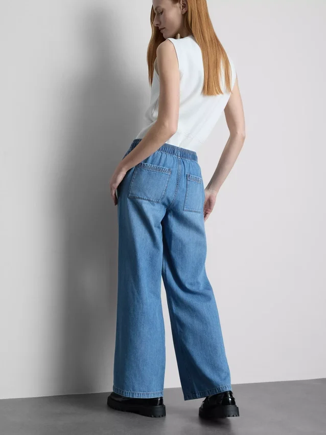Pantaloni de Trening din denim cu croi drept Pantaloni de Trening din denim cu croi drept