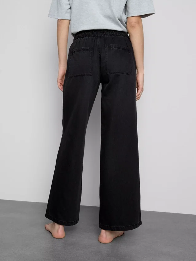 Pantaloni de Trening din denim cu croi drept Pantaloni de Trening din denim cu croi drept