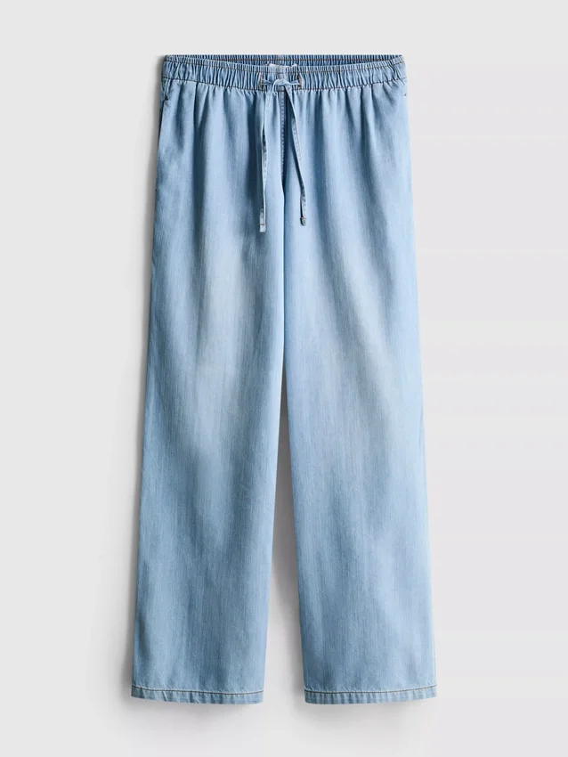 Pantaloni de Trening din denim cu croi drept Pantaloni de Trening din denim cu croi drept