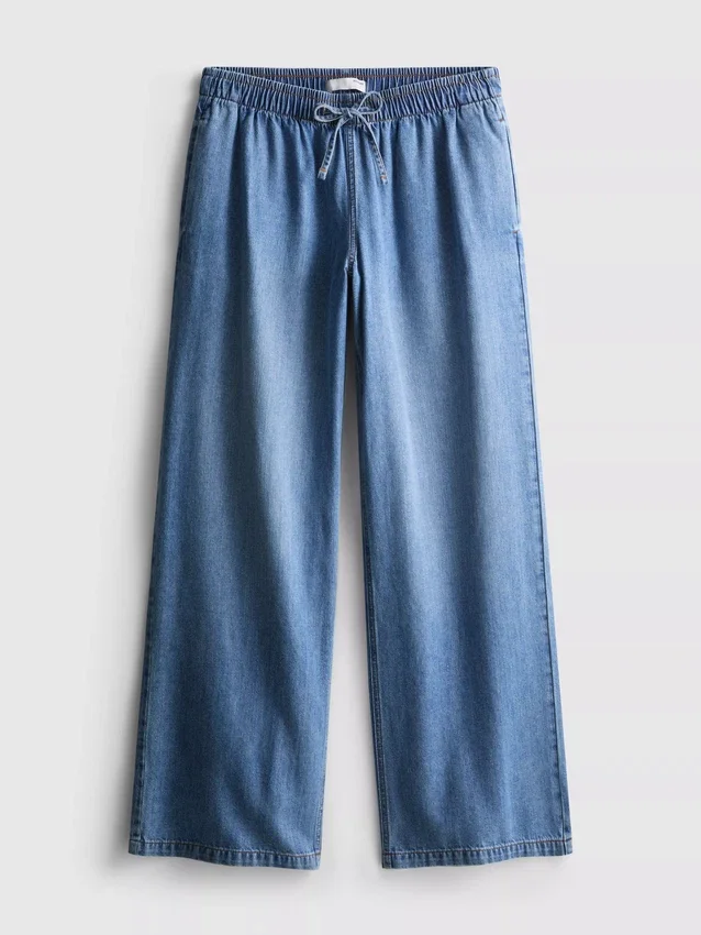 Pantaloni de Trening din denim cu croi drept Pantaloni de Trening din denim cu croi drept