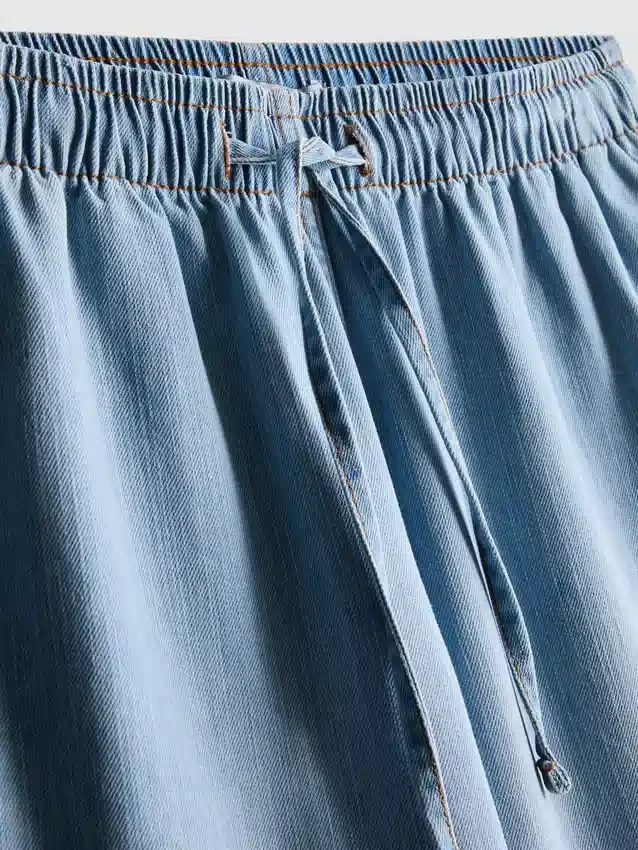 Pantaloni de Trening din denim cu croi drept Pantaloni de Trening din denim cu croi drept