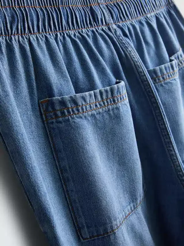 Pantaloni de Trening din denim cu croi drept Pantaloni de Trening din denim cu croi drept